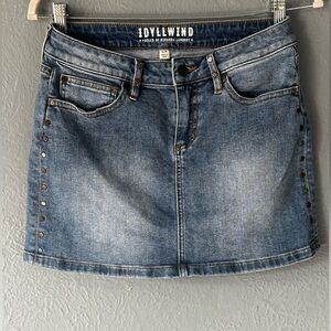 Idyllwind Denim Mini Skirt Rivet Detail Small